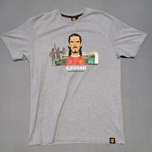Manchester United Cavani T-Shirt Sz XL Gray Graphic Crest Soccer Official #21